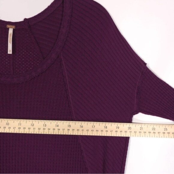 Free People Ventura Thermal Top Oversized Pullover Purple Violet‎  S/P - Picture 7 of 11